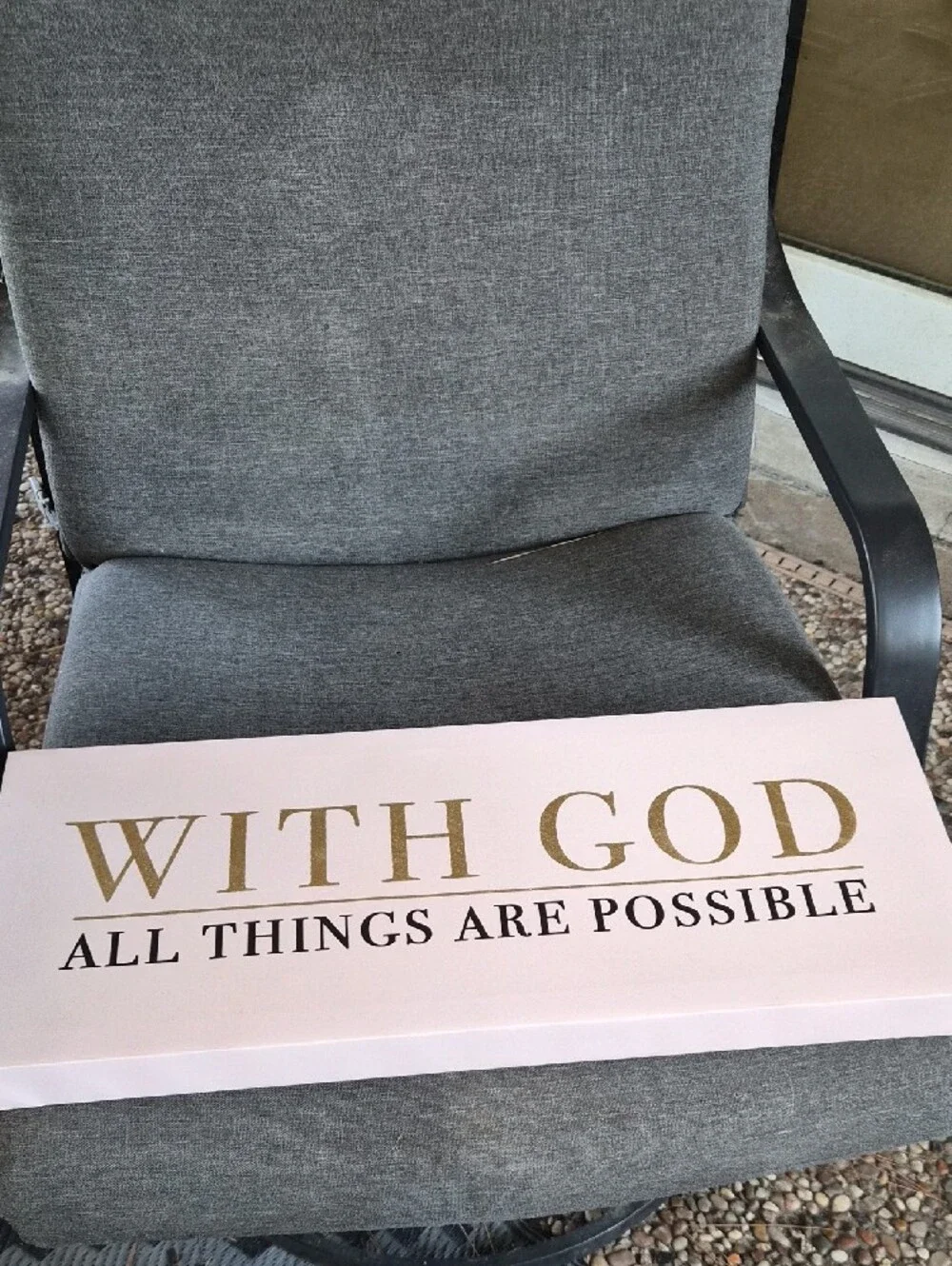 Inspirational 'With God' Wall Plaque in Pink and Gold